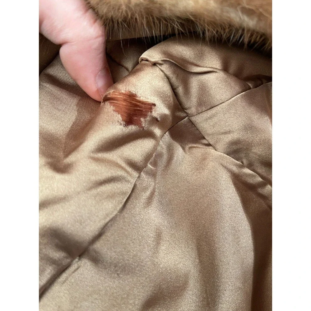 Vintage 50s Mink Stole Wrap 1950s Retro Light Brown Glam Old Hollywood Wedding